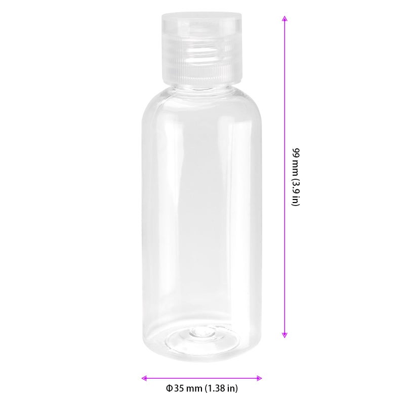 SEHOI 80 PCS 2 oz Clear Plastic Empty Bottles, Leak Proof Travel Size Bottles with Flip Cap for Body Wash, Shampoo, Lotion, Conditioner - Image 2